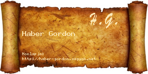 Haber Gordon névjegykártya